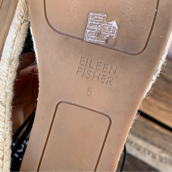 Eileen Fisher Black Suede Nubuck Espadrille - Picture 2 of 7